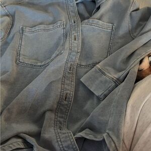 Casual Gray Button-Up Shirt